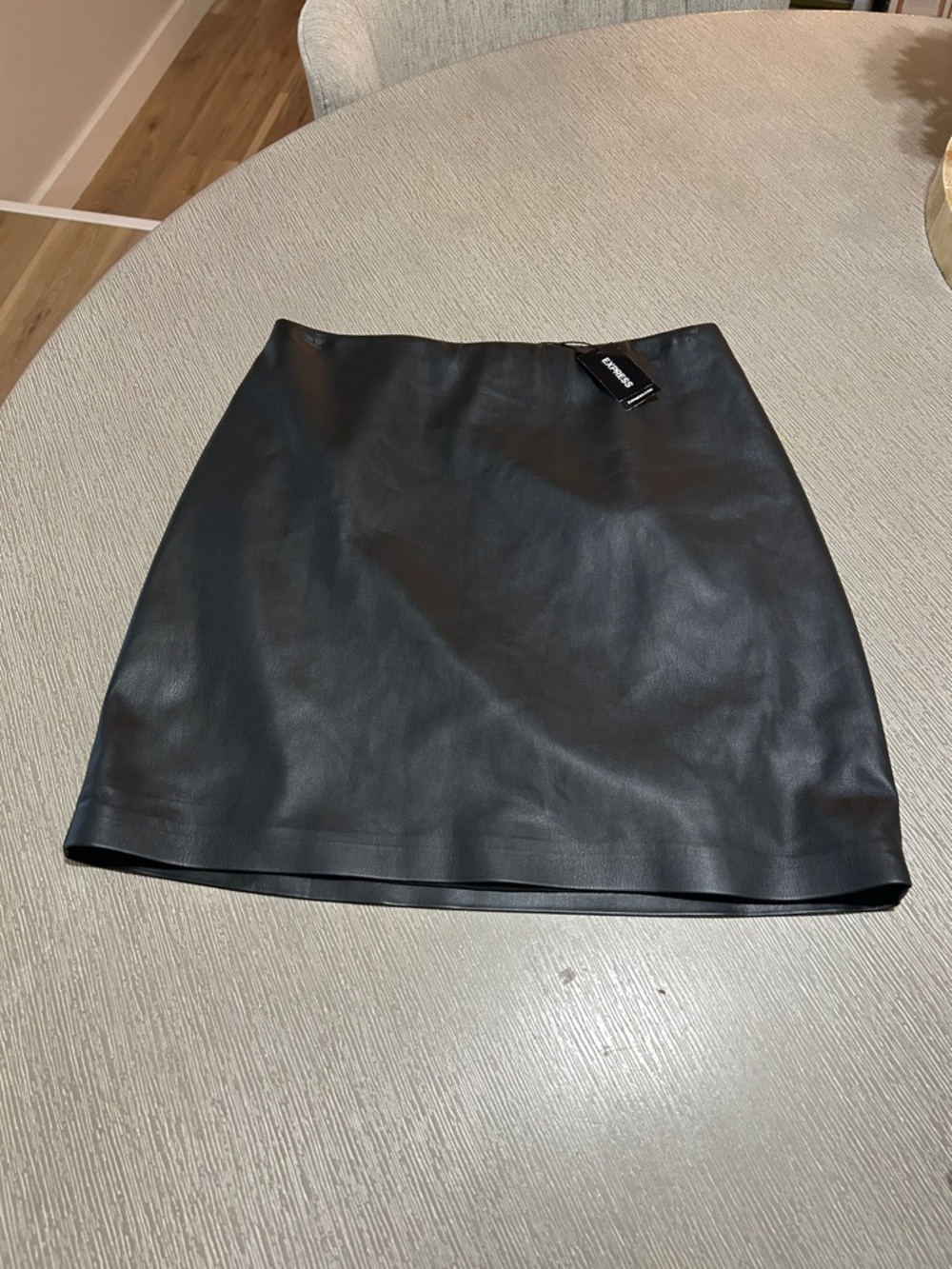 Faux Leather Black Mini Skirt